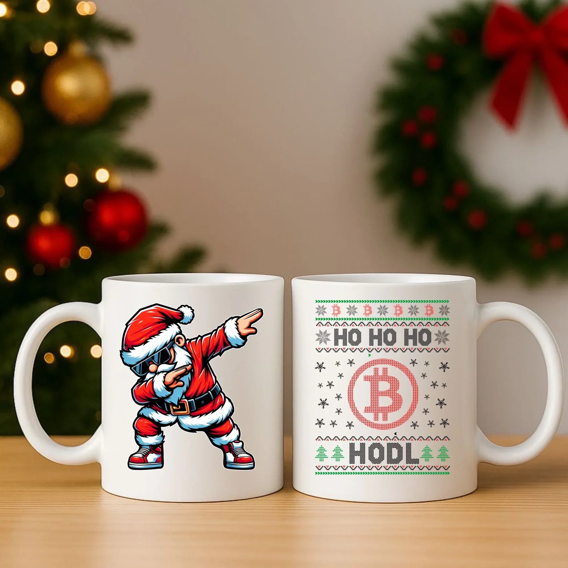 Ho ho ho Hodl Bitcoin | Świąteczny zestaw poduszka i kubek BN103 - StoryCups.pl