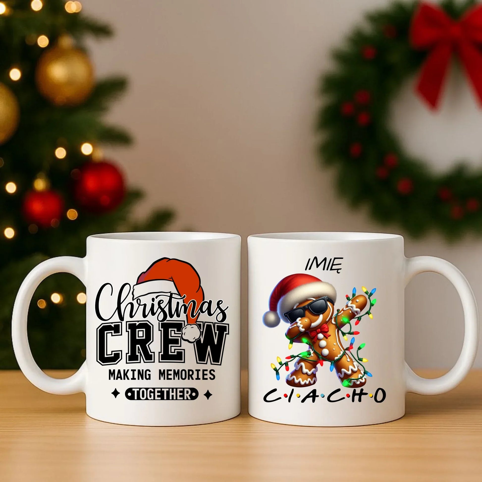 Ciacho | Personalizowany zestaw świąteczny poduszka i kubek BN94 - StoryCups.pl