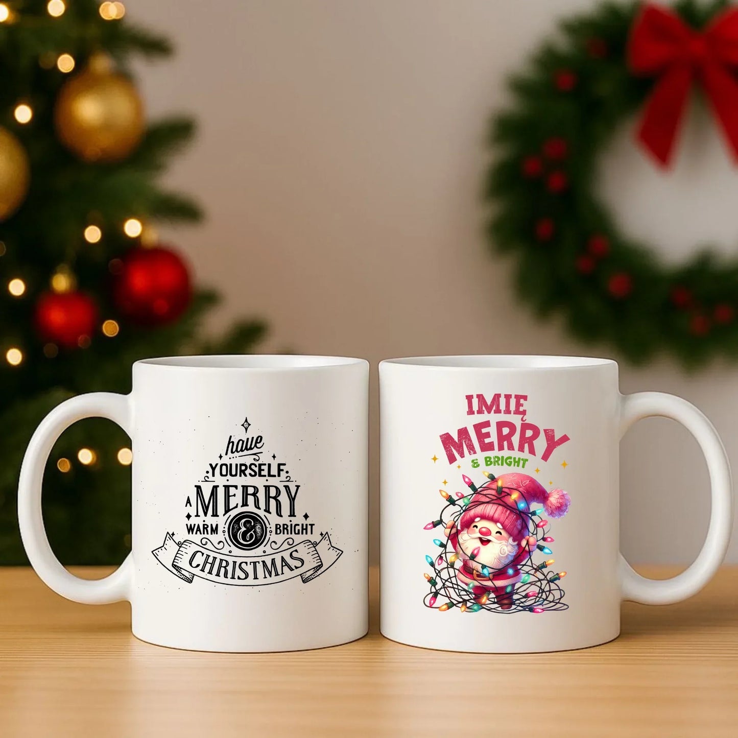 Radosnych Świąt | Personalizowany świąteczny zestaw poduszka i kubek BN58 - StoryCups.pl