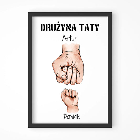 Drużyna Taty | Personalizowany obraz z imionami dzieci dla taty DT01