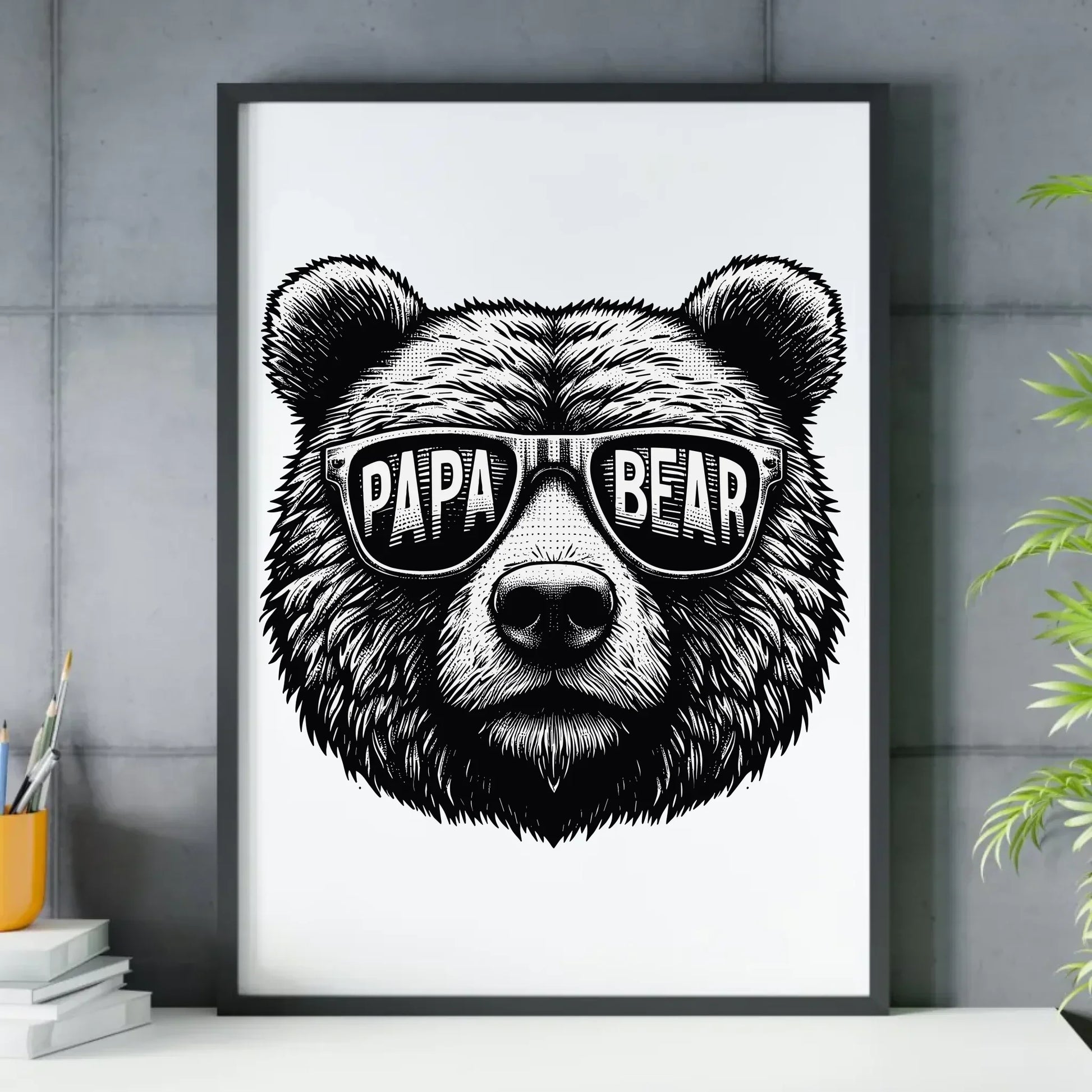 Papa bear | Plakat w ramie dla taty DT62 - StoryCups.pl