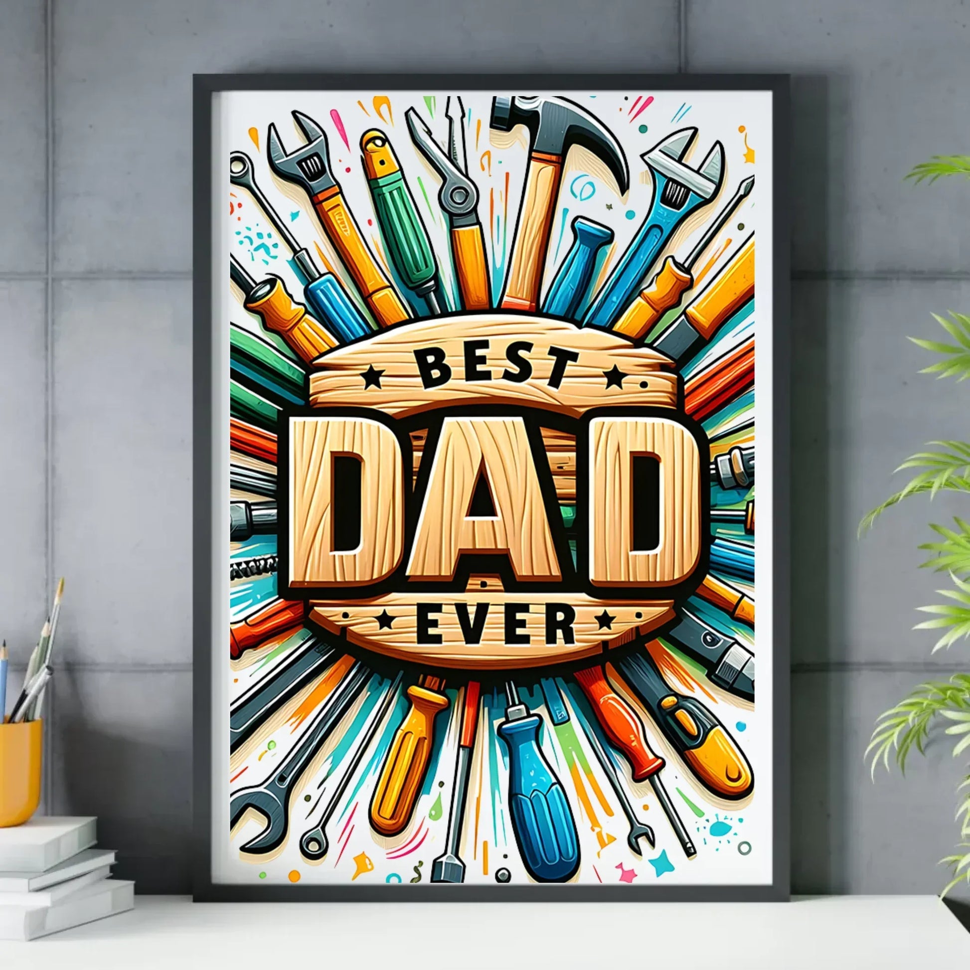 Best Dad Ever | Plakat w ramie dla taty DT57 - StoryCups.pl