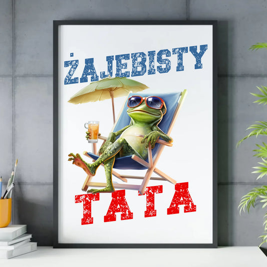 Prezent dla taty - obraz w ramie z personalizowanym nadrukiem - Dzień Ojca, Święta, urodziny