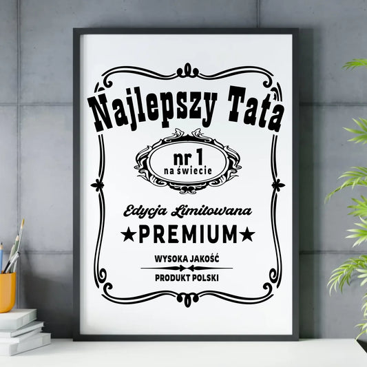 Prezent dla taty - obraz w ramie z personalizowanym nadrukiem - Dzień Ojca, Święta, urodziny