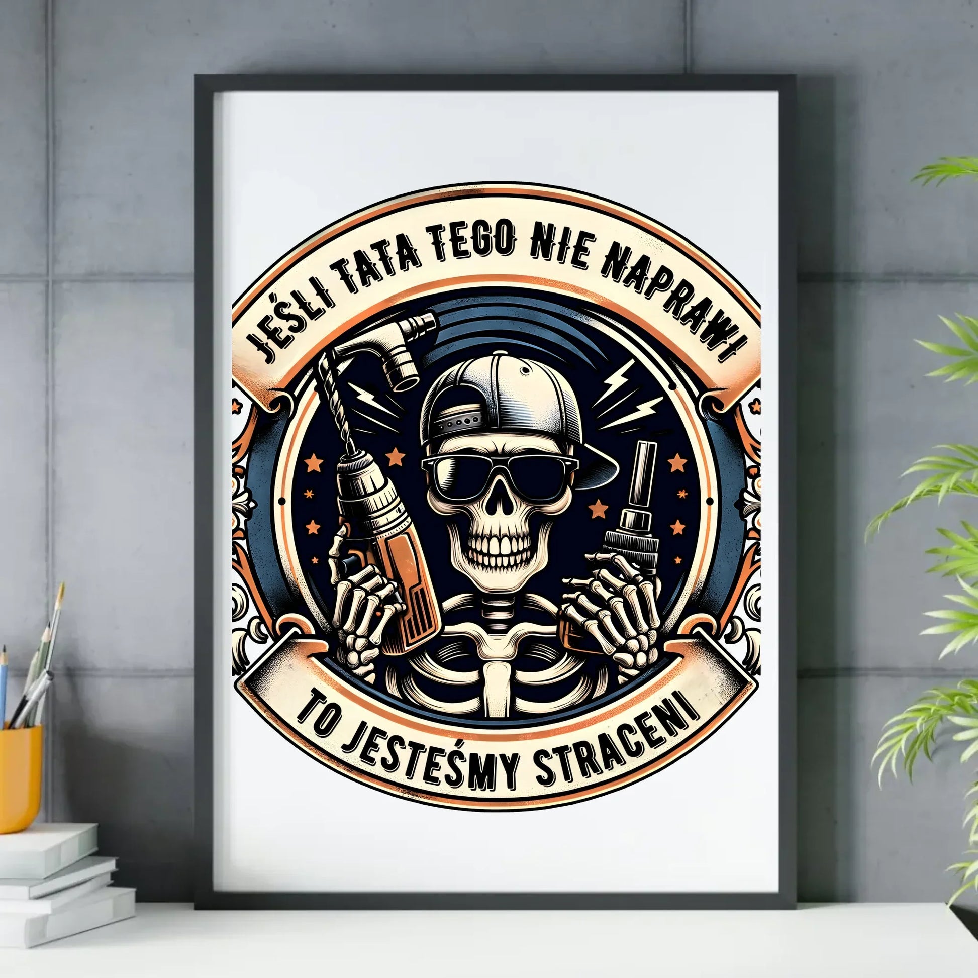 Jeśli tata tego nie naprawi | Plakat w ramie dla taty DT61 - StoryCups.pl