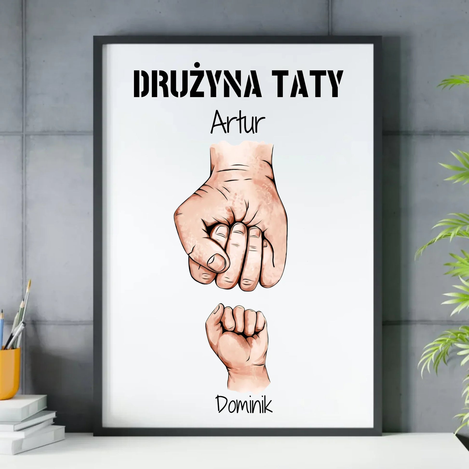 Drużyna Taty | Personalizowany obraz z imionami dzieci dla taty DT01 - StoryCups.pl