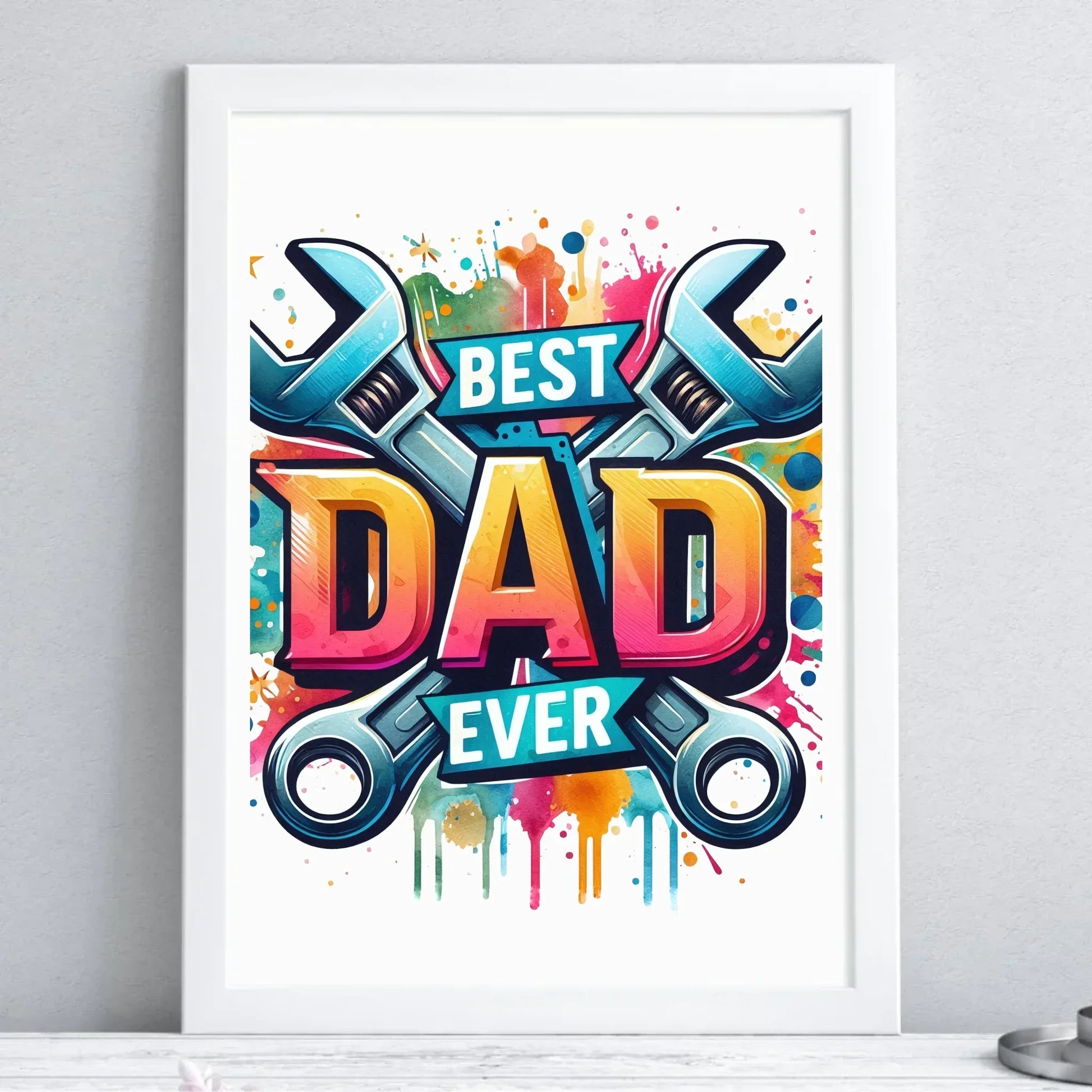 Best Dad Ever | Plakat w ramie dla taty DT58 - StoryCups.pl