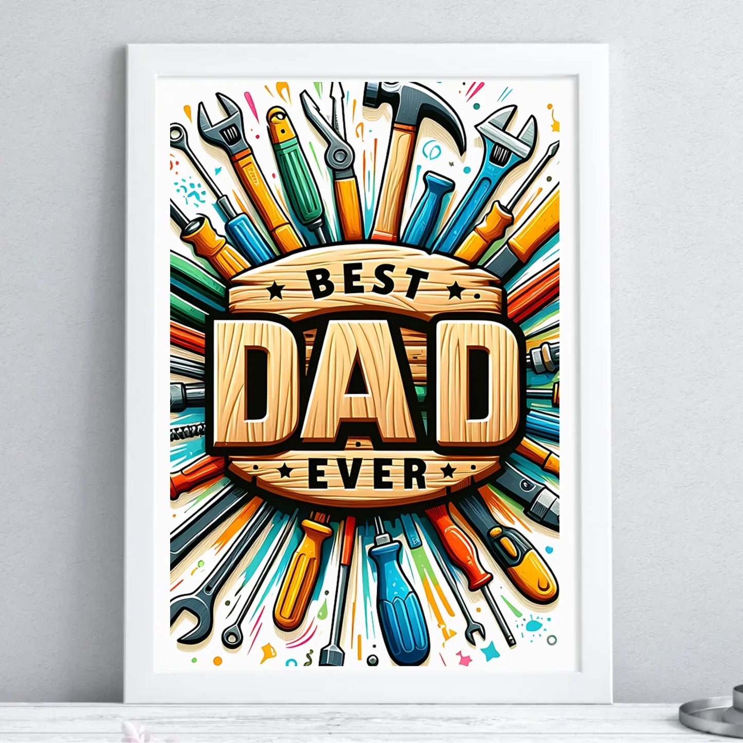 Best Dad Ever | Plakat w ramie dla taty DT57 - StoryCups.pl