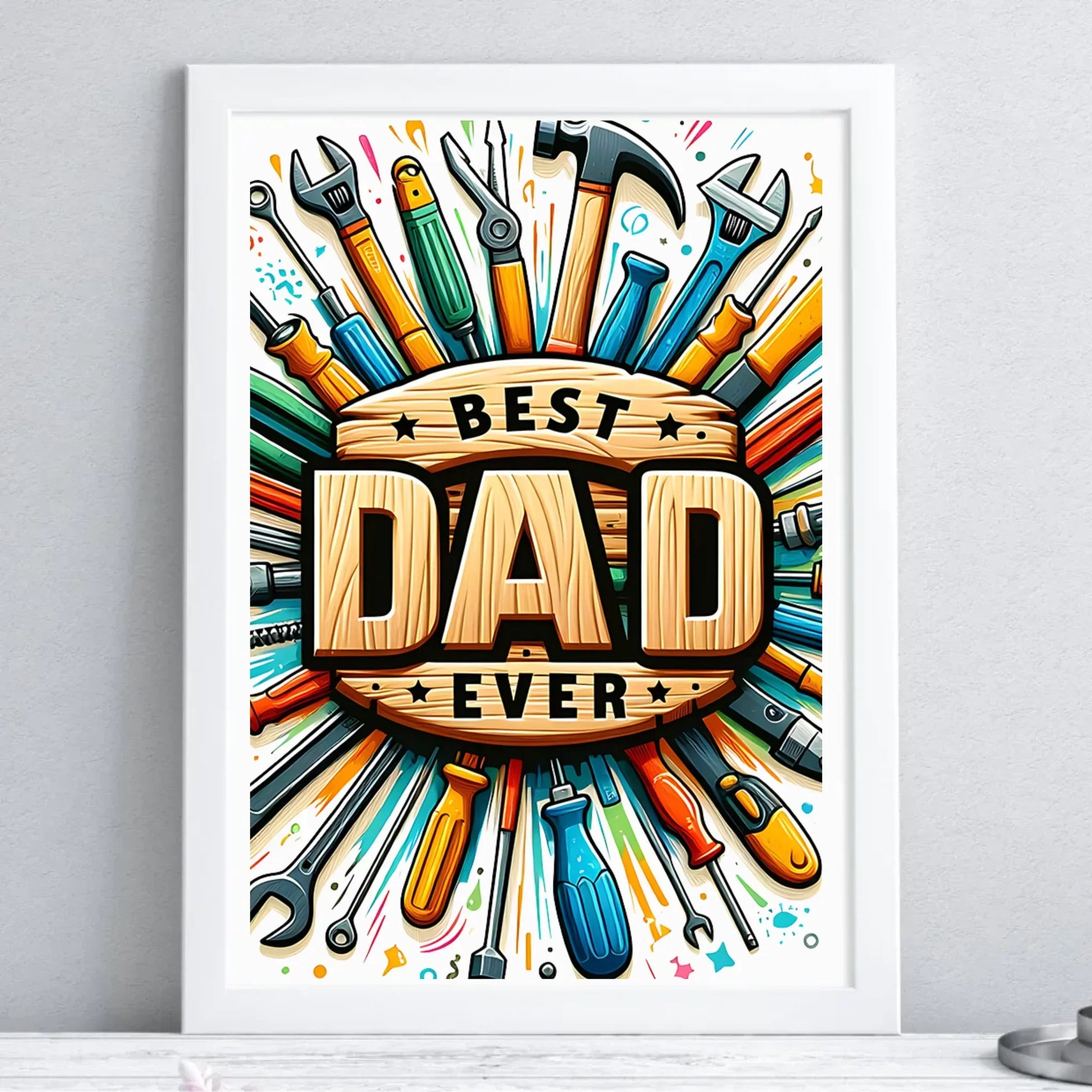 Best Dad Ever | Plakat w ramie dla taty DT57 - StoryCups.pl