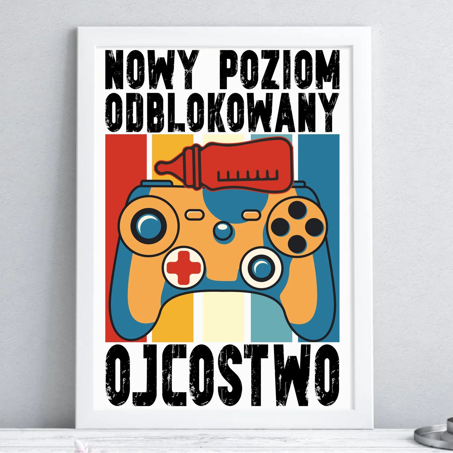 Prezent dla taty - obraz w ramie z personalizowanym nadrukiem - Dzień Ojca, Święta, urodziny