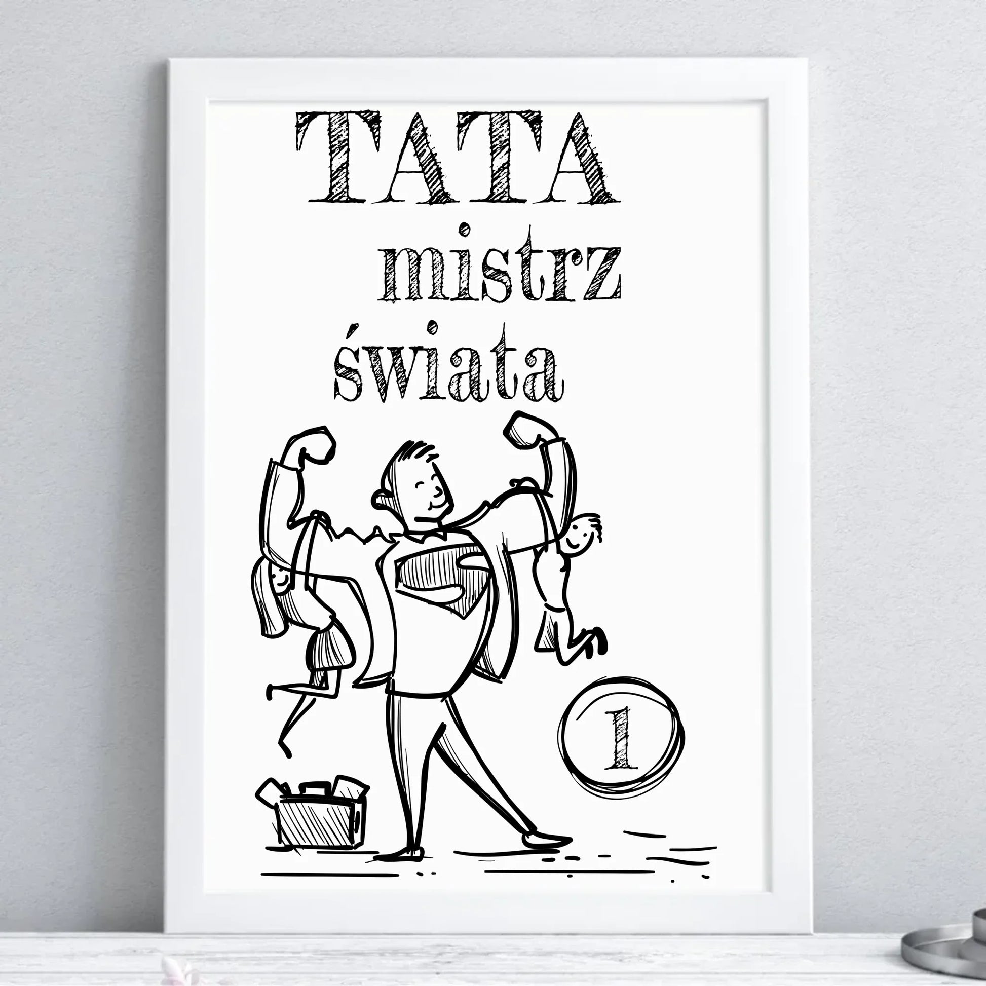 Prezent dla taty - obraz w ramie z personalizowanym nadrukiem - Dzień Ojca, Święta, urodziny