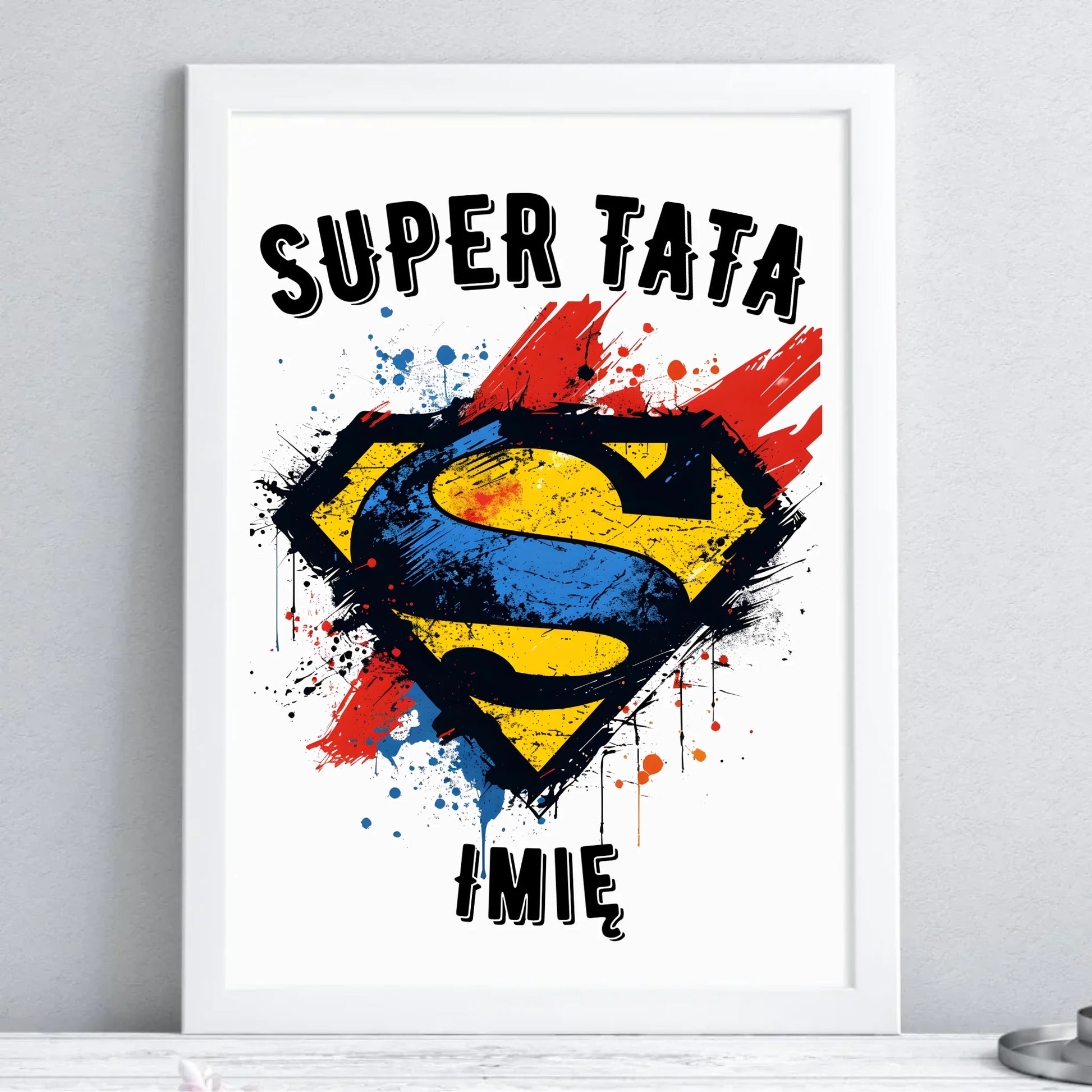 Prezent dla taty - obraz w ramie z personalizowanym nadrukiem - Dzień Ojca, Święta, urodziny