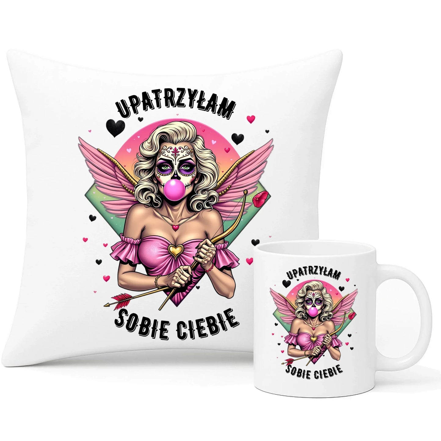 Upatrzyłam sobie Ciebie | Zestaw poduszka i kubek W47 - StoryCups.pl