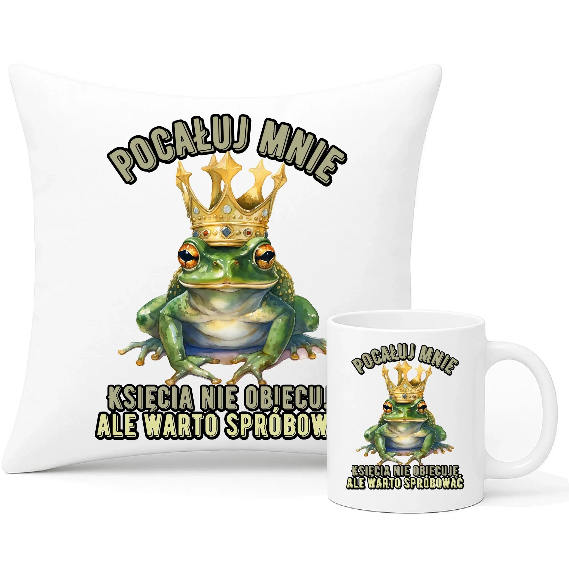 Księcia nie obiecuję | Zestaw poduszka i kubek W55 - StoryCups.pl