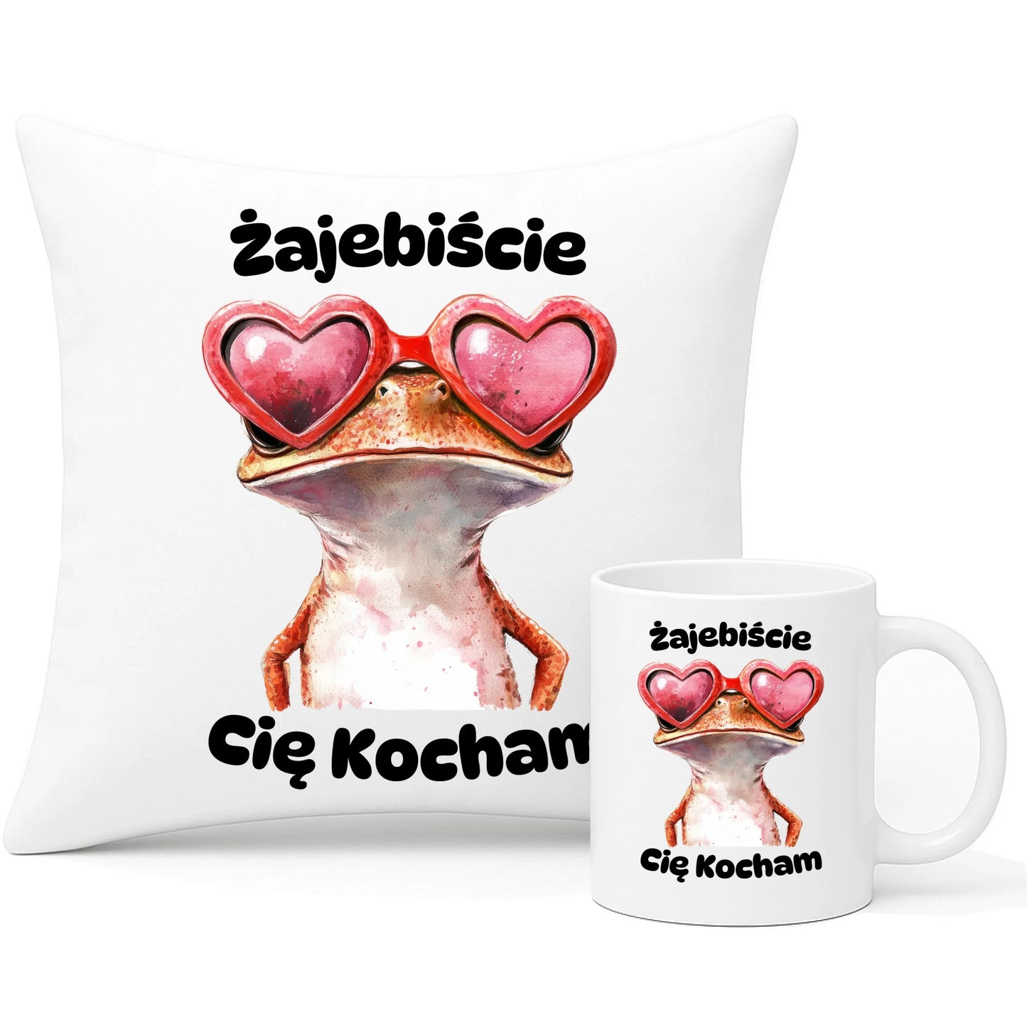 Zestaw prezentowy dla par zakochanych Walentynki poduszka i kubek