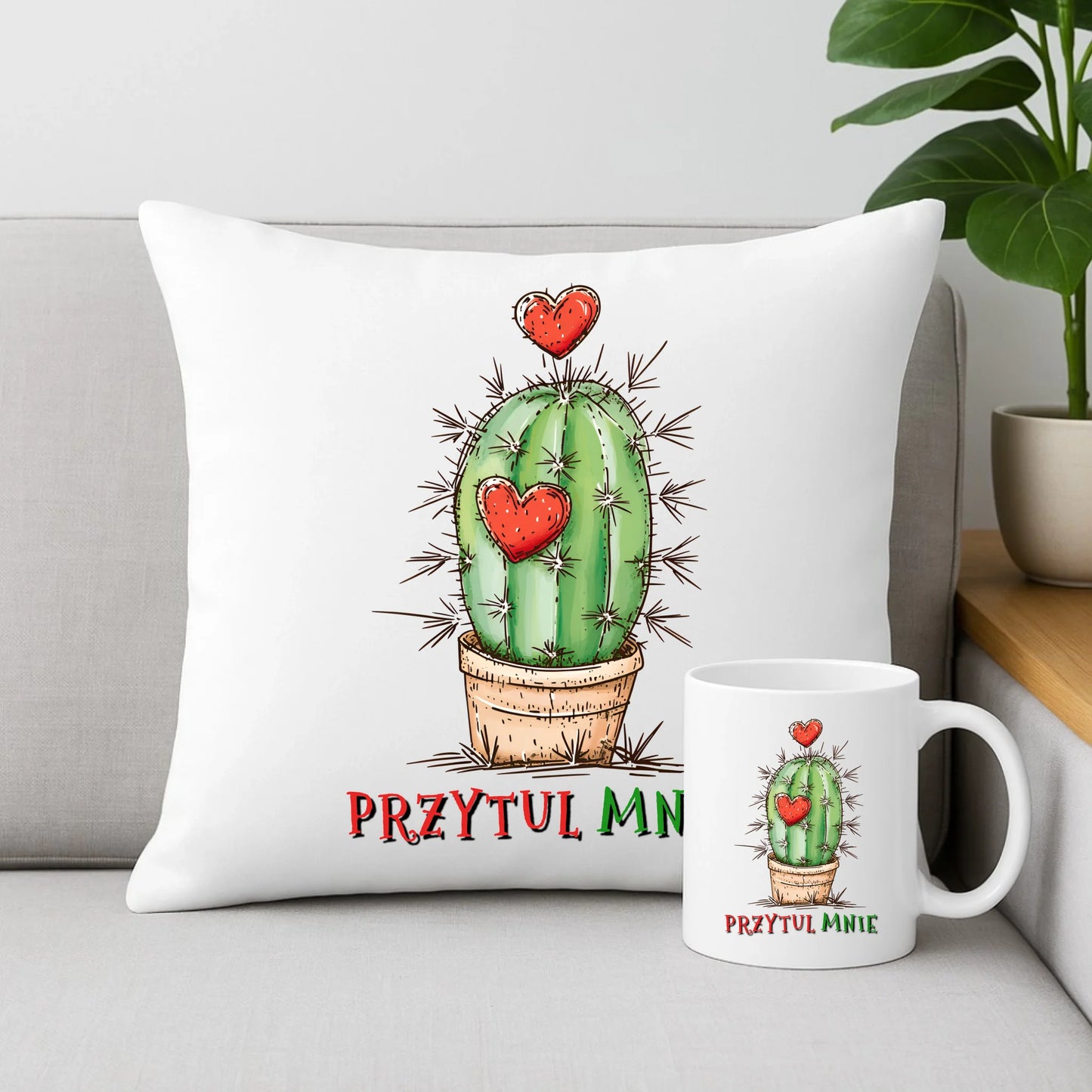 Zestaw prezentowy dla par zakochanych Walentynki poduszka i kubek