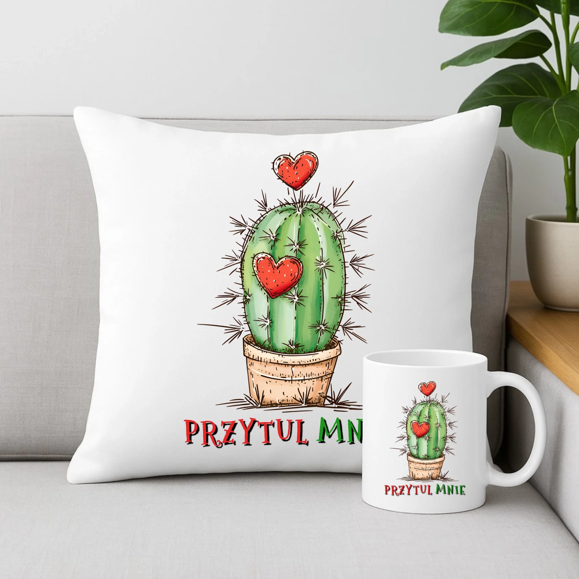 Zestaw prezentowy dla par zakochanych Walentynki poduszka i kubek