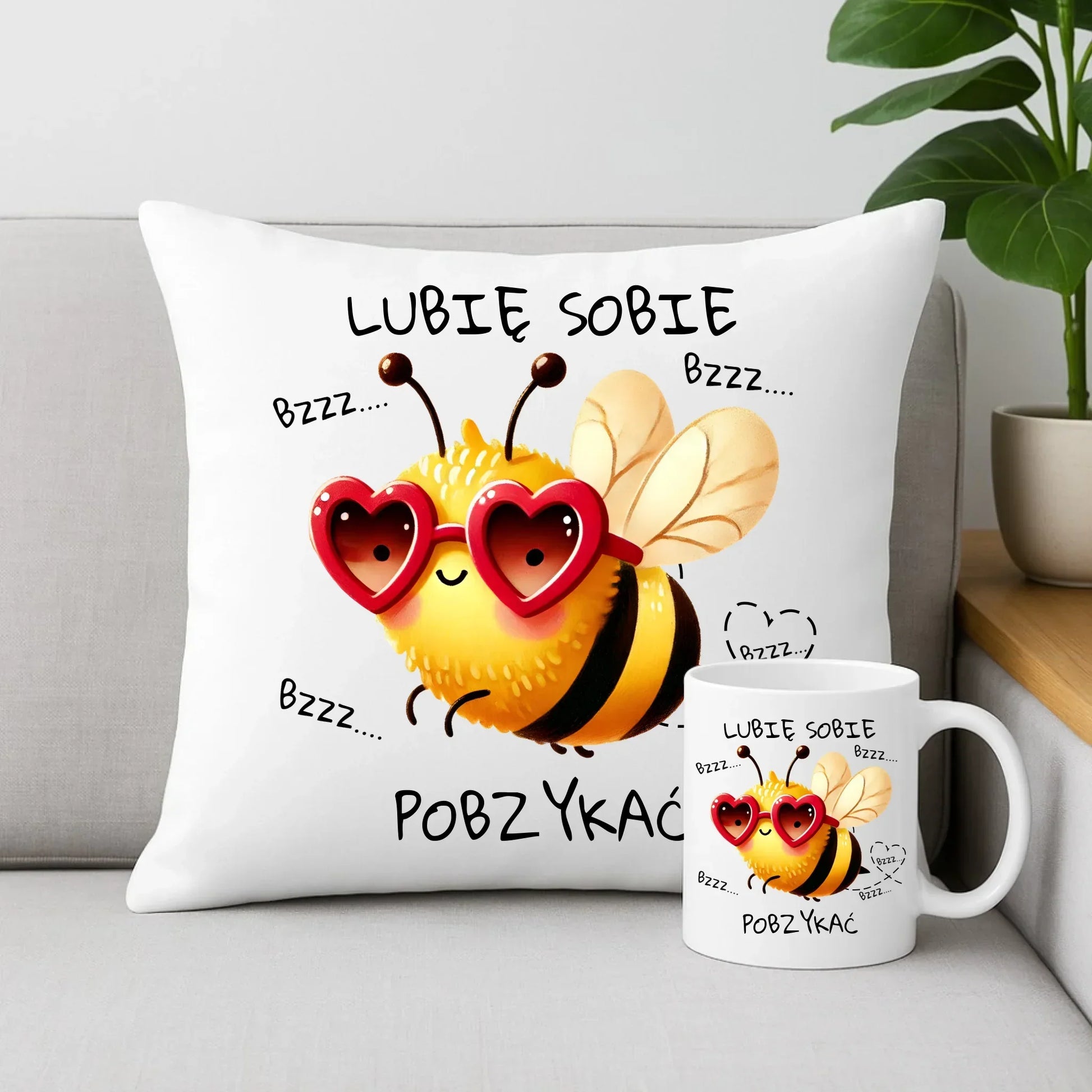 Lubię sobie pobzykać | Zestaw poduszka i kubek W51 - StoryCups.pl