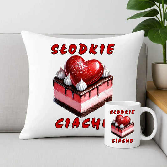 Słodkie ciacho | Zestaw poduszka i kubek W36 - StoryCups.pl
