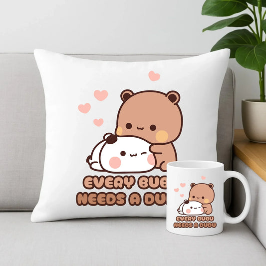 Every Bubu needs a Dudu | Zestaw poduszka i kubek W33 - StoryCups.pl