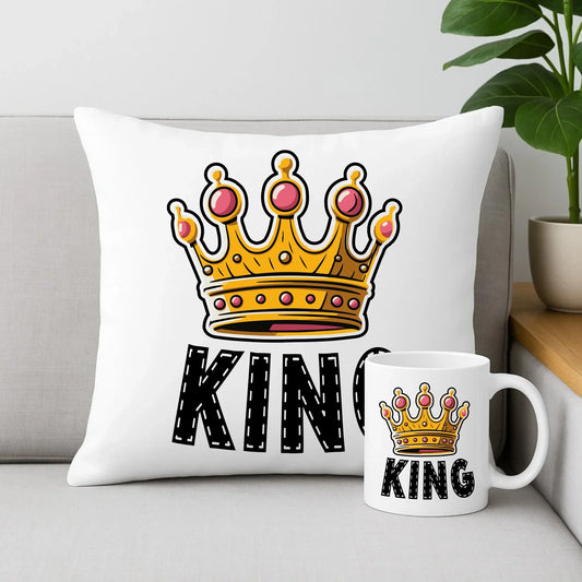 King | Zestaw poduszka i kubek W41 - StoryCups.pl