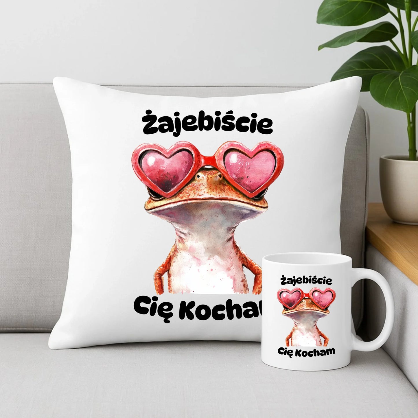 Zestaw prezentowy dla par zakochanych Walentynki poduszka i kubek