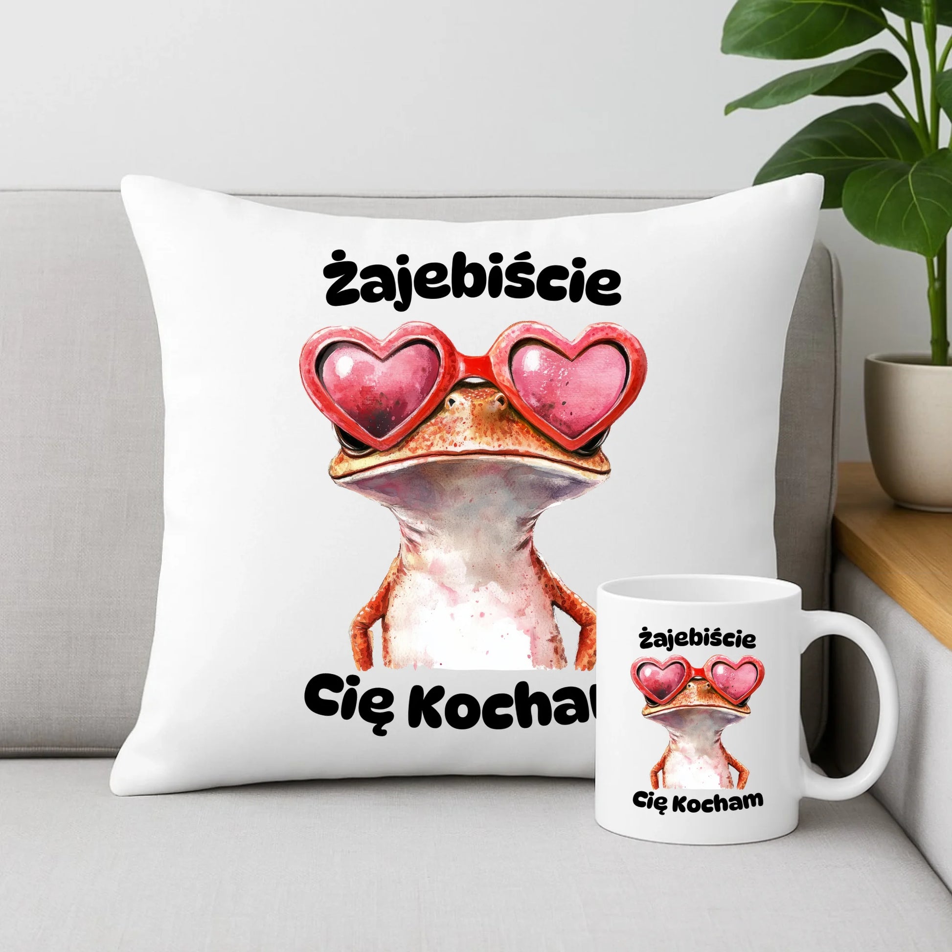 Zestaw prezentowy dla par zakochanych Walentynki poduszka i kubek