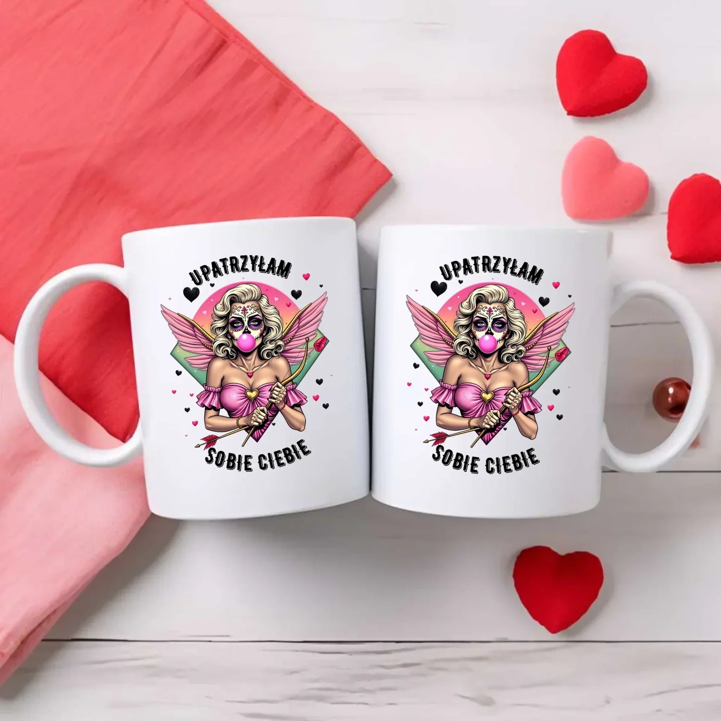 Upatrzyłam sobie Ciebie | Zestaw poduszka i kubek W47 - StoryCups.pl