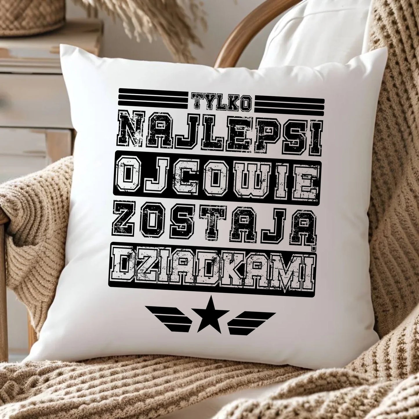 Pluszowa poduszka z nadrukiem prezent dla taty Dzień Ojca Święta urodziny