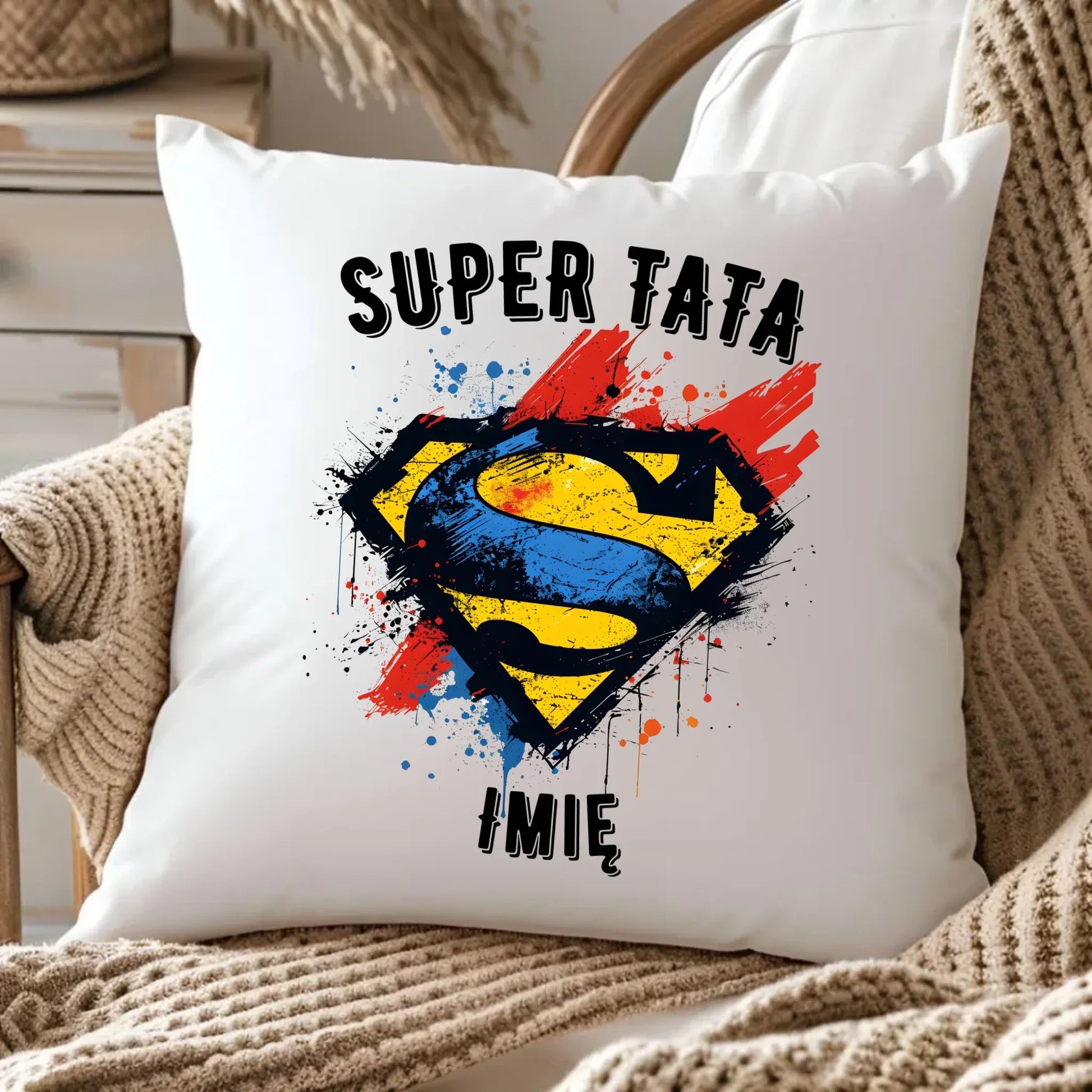 Superbohater Tata | Poduszka dla taty DT07 - StoryCups.pl