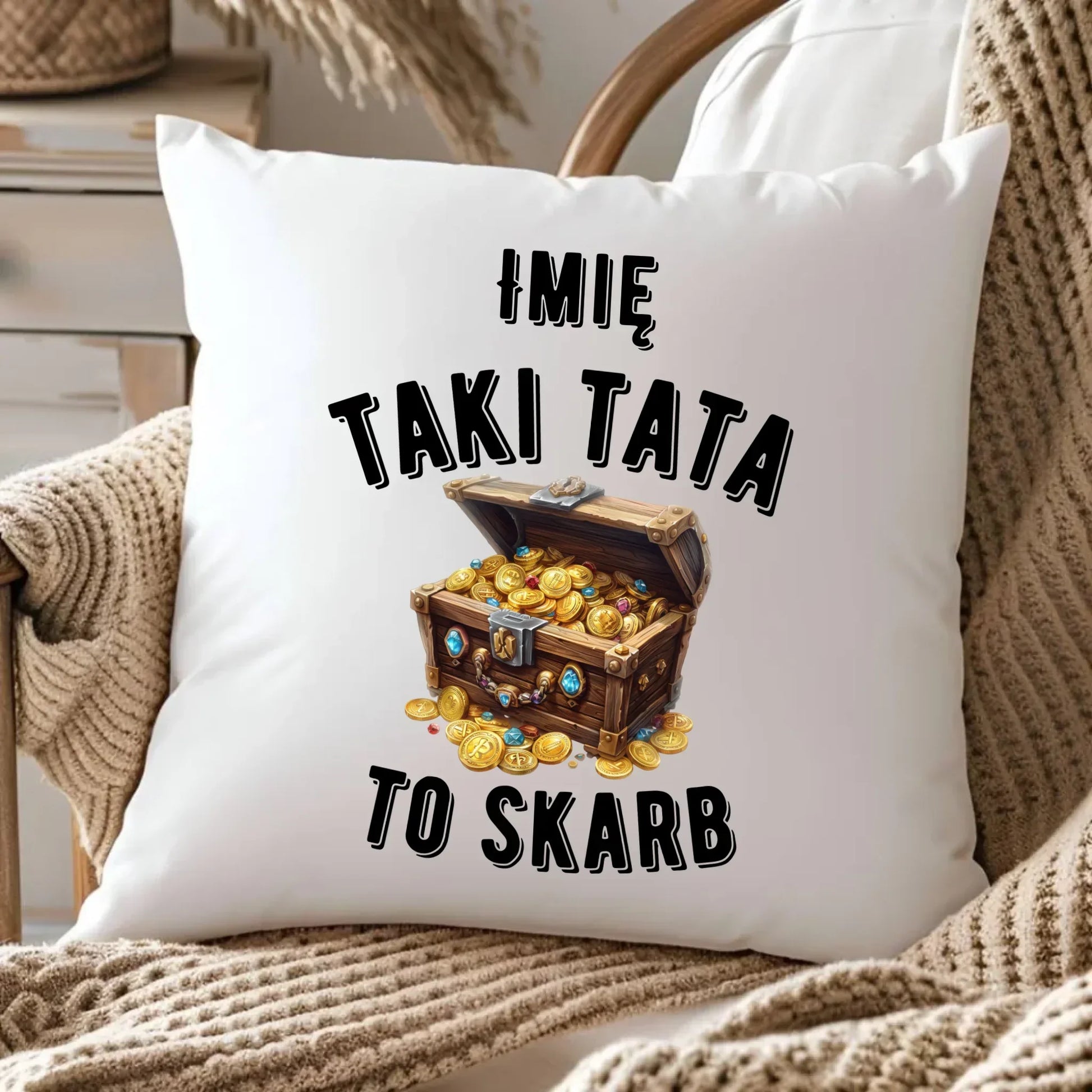 Taki tata to skarb | Poduszka dla taty DT10 - StoryCups.pl