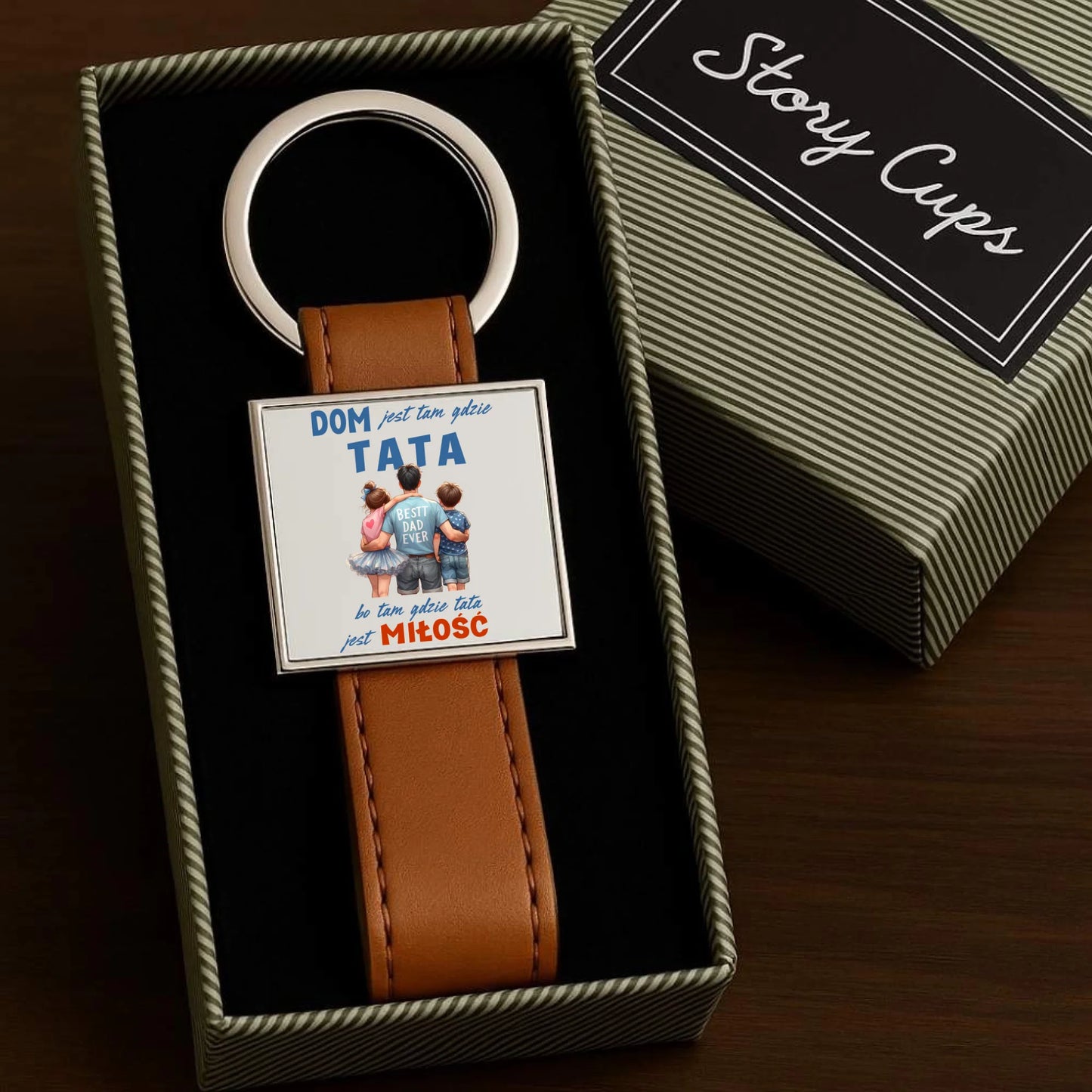 Personalizowany brelok z nadrukiem dla taty prezent na Dzień Ojca Święta Urodziny