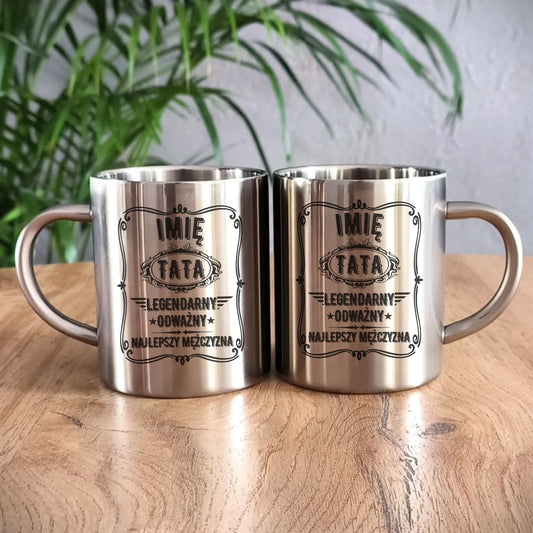 Metalowy kubek dla taty, prezent na Dzień Ojca, prezent dla taty