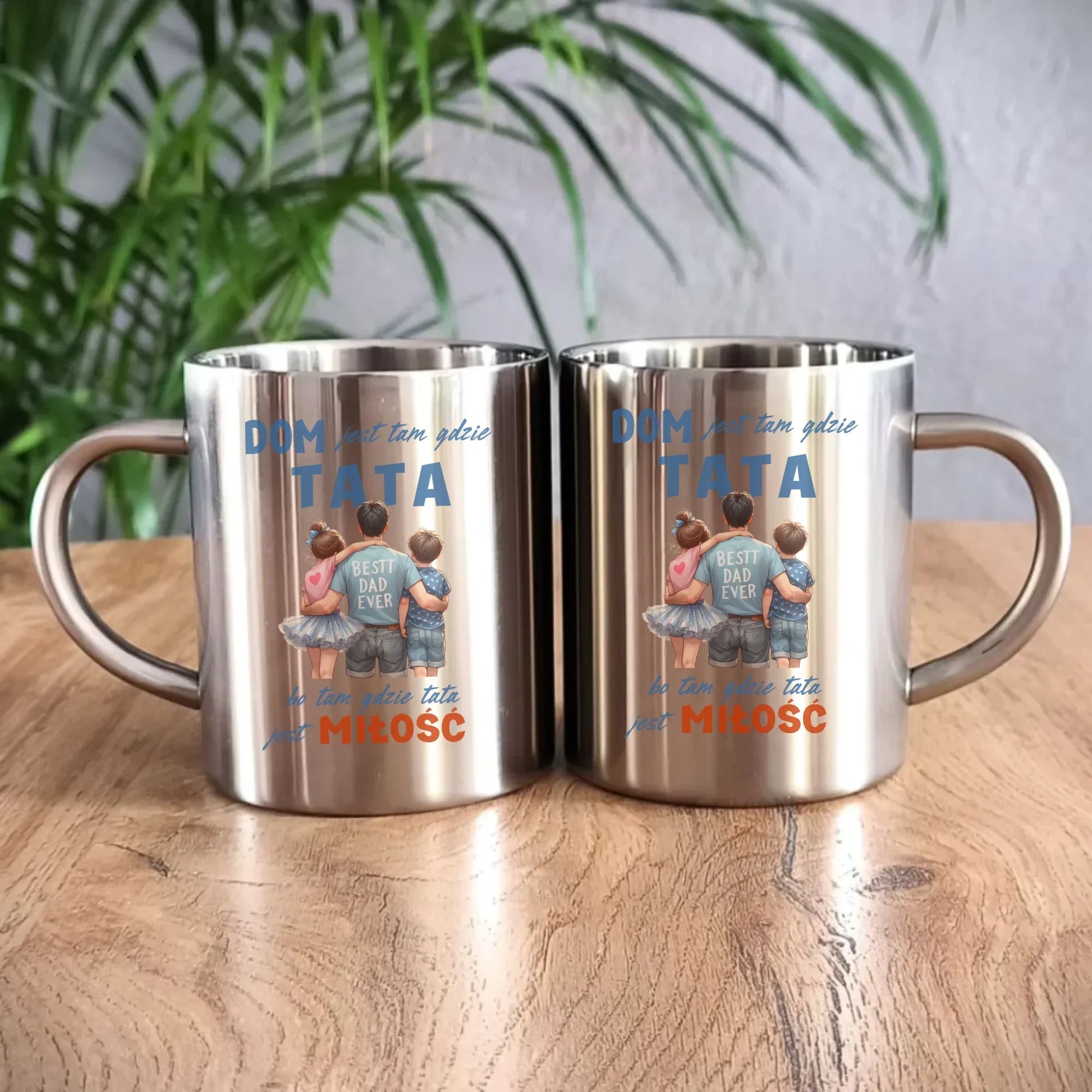 Dom jest tam gdzie tata | Metalowy kubek dla taty DT37 - StoryCups.pl