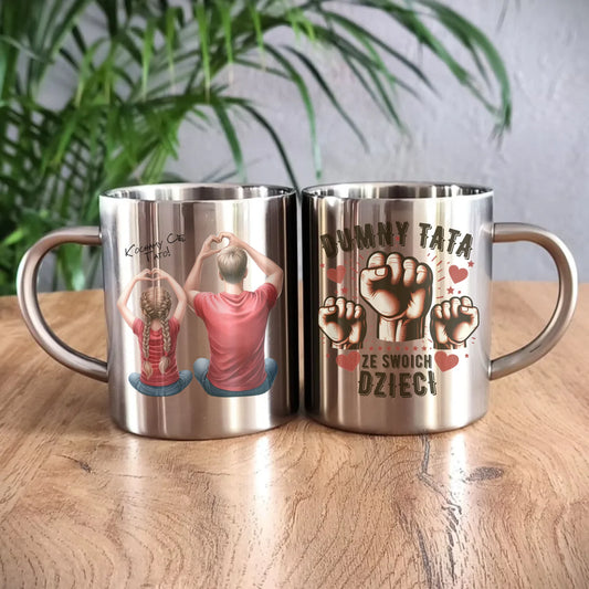 Metalowy kubek dla taty, prezent na Dzień Ojca, prezent dla taty