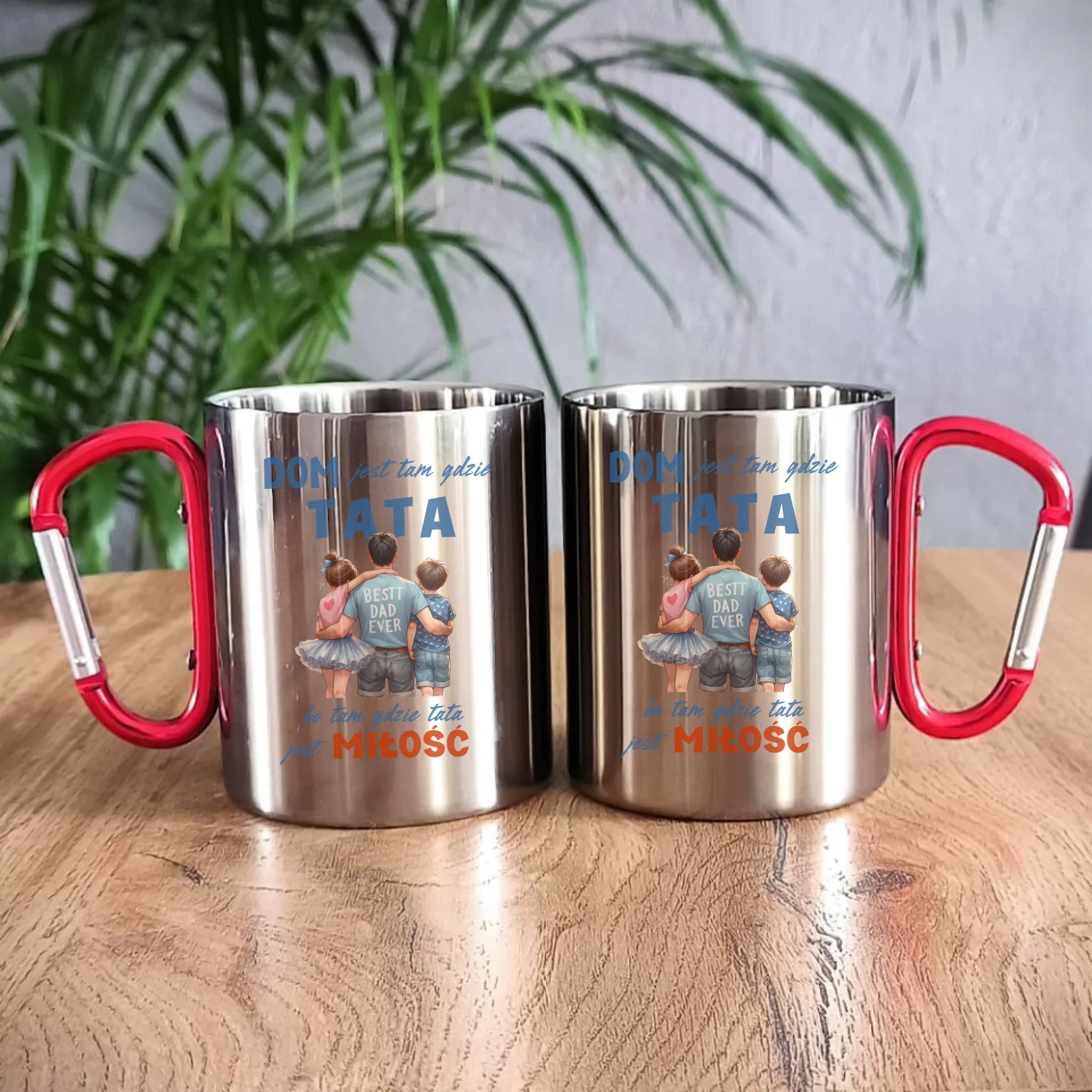 Dom jest tam gdzie tata | Metalowy kubek dla taty DT37 - StoryCups.pl