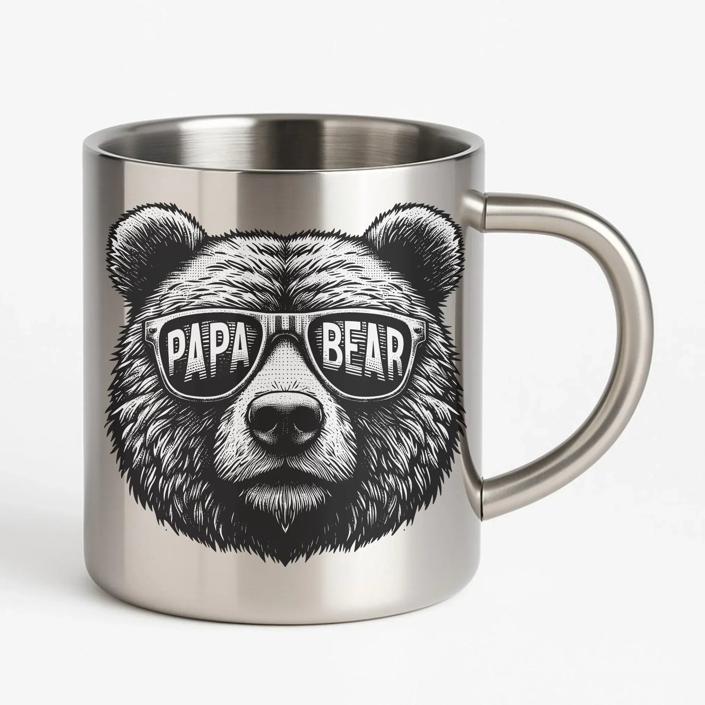 Papa bear | Metalowy kubek dla taty DT62 - StoryCups.pl