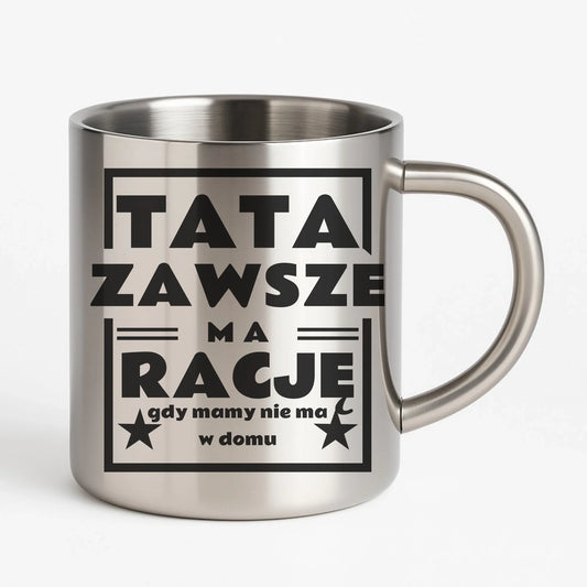 Metalowy kubek dla taty na prezent Dzień Ojca Urodziny Święta