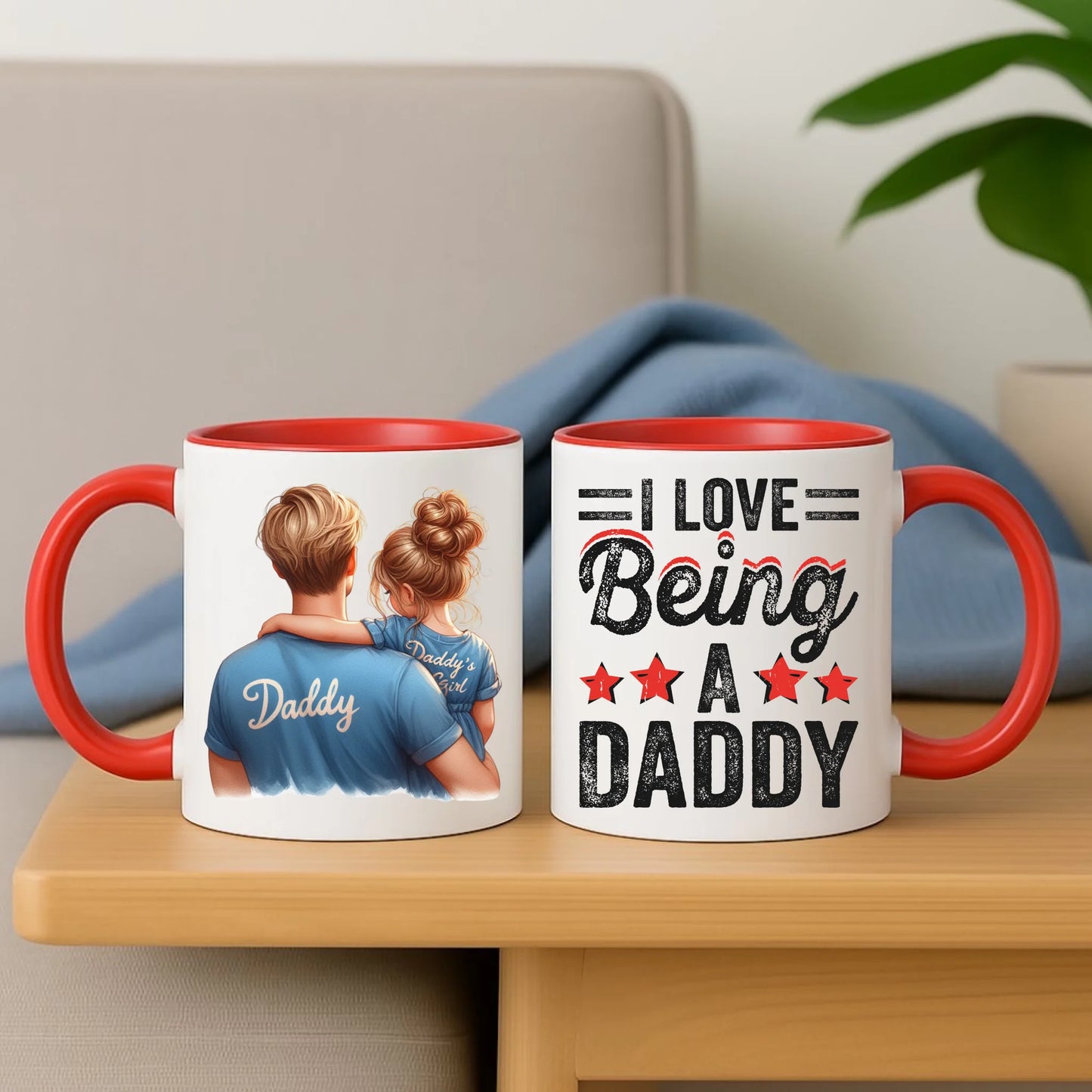 Personalizowany czerwony kubek dla taty na prezent Dzień Ojca Święta Urodziny