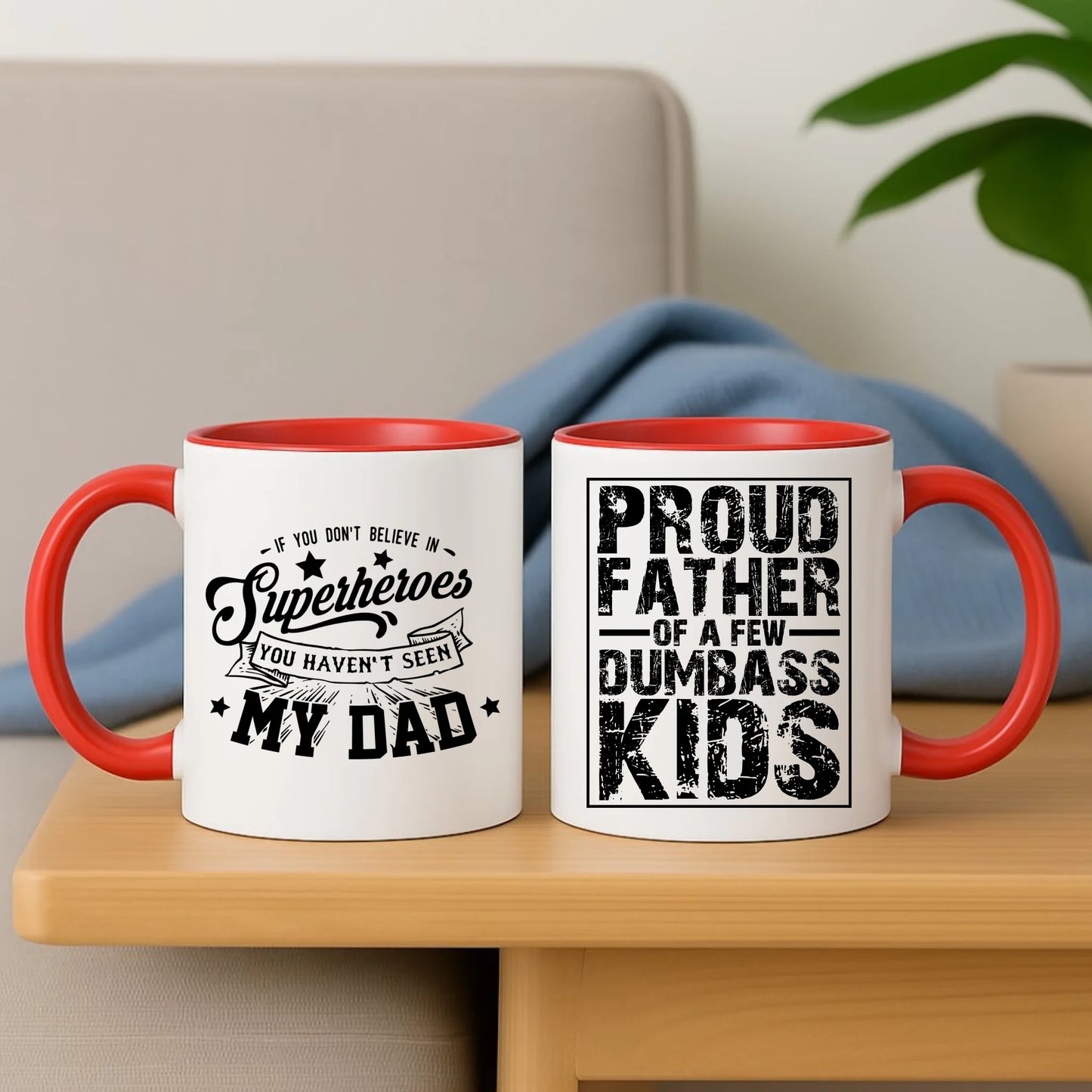 Personalizowany czerwony kubek dla taty na prezent Dzień Ojca Święta Urodziny
