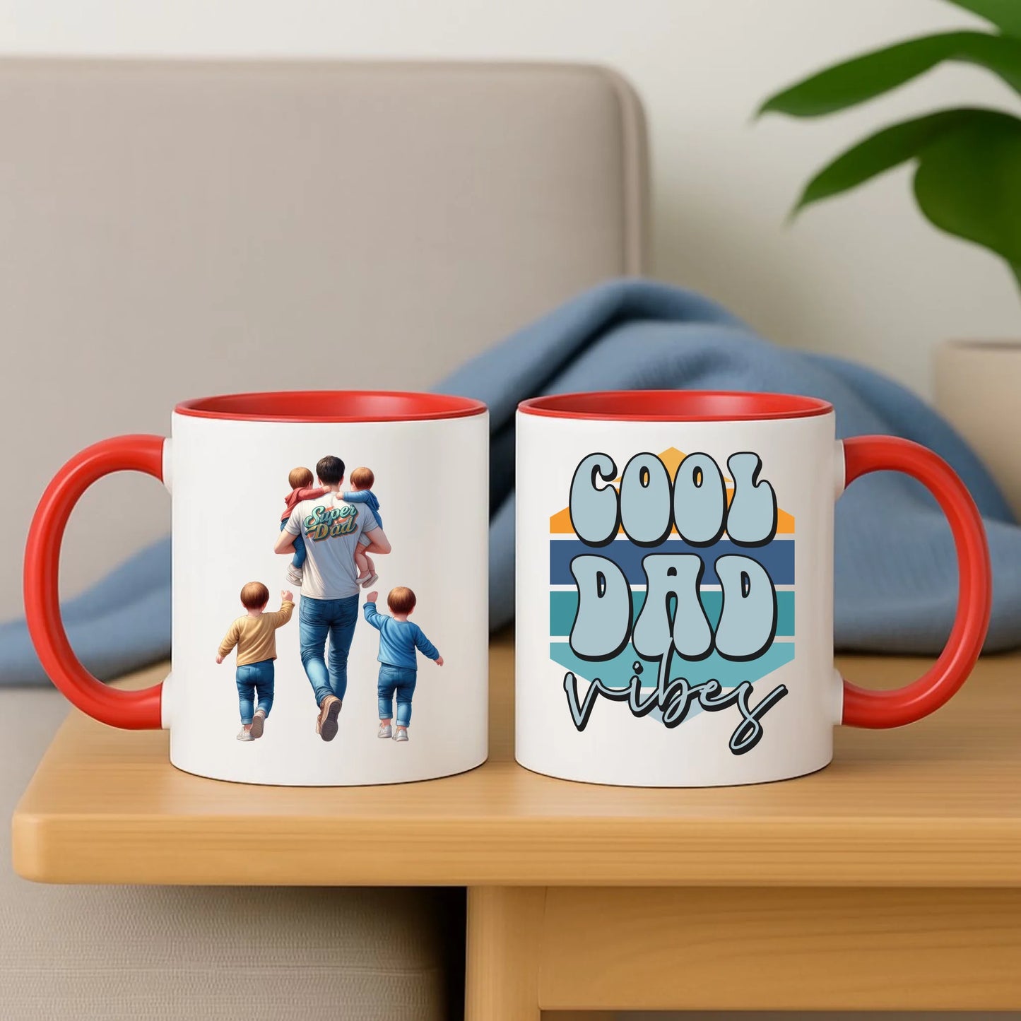 Personalizowany czerwony kubek dla taty na prezent Dzień Ojca Święta Urodziny