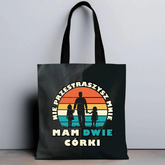 Personalizowana eco torba z nadrukiem dla taty - czarna - prezent dla taty, Dzień Ojca, Święta, Urodziny