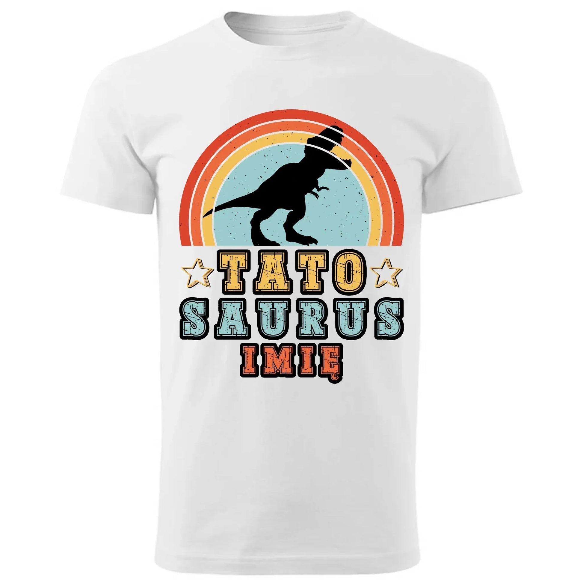 Tatosaurus + imię | Koszulka męska dla taty na prezent DT03 - StoryCups.pl