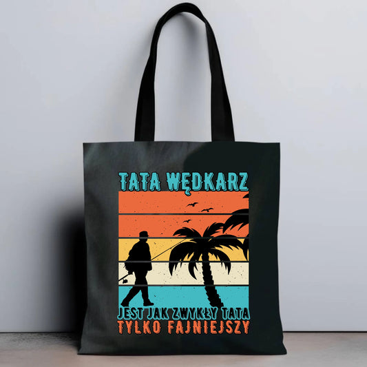 Personalizowana eco torba z nadrukiem dla taty - czarna - prezent dla taty, Dzień Ojca, Święta, Urodziny