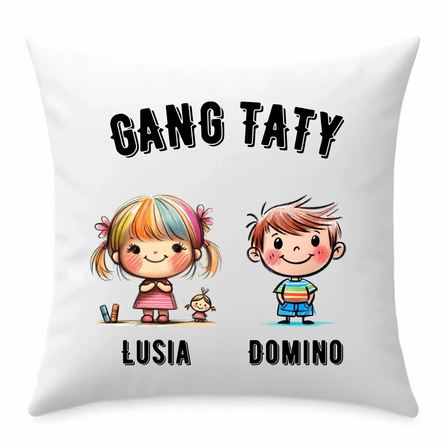 Gang Taty | Personalizowana poduszka z imionami dzieci dla taty DT09 - StoryCups.pl