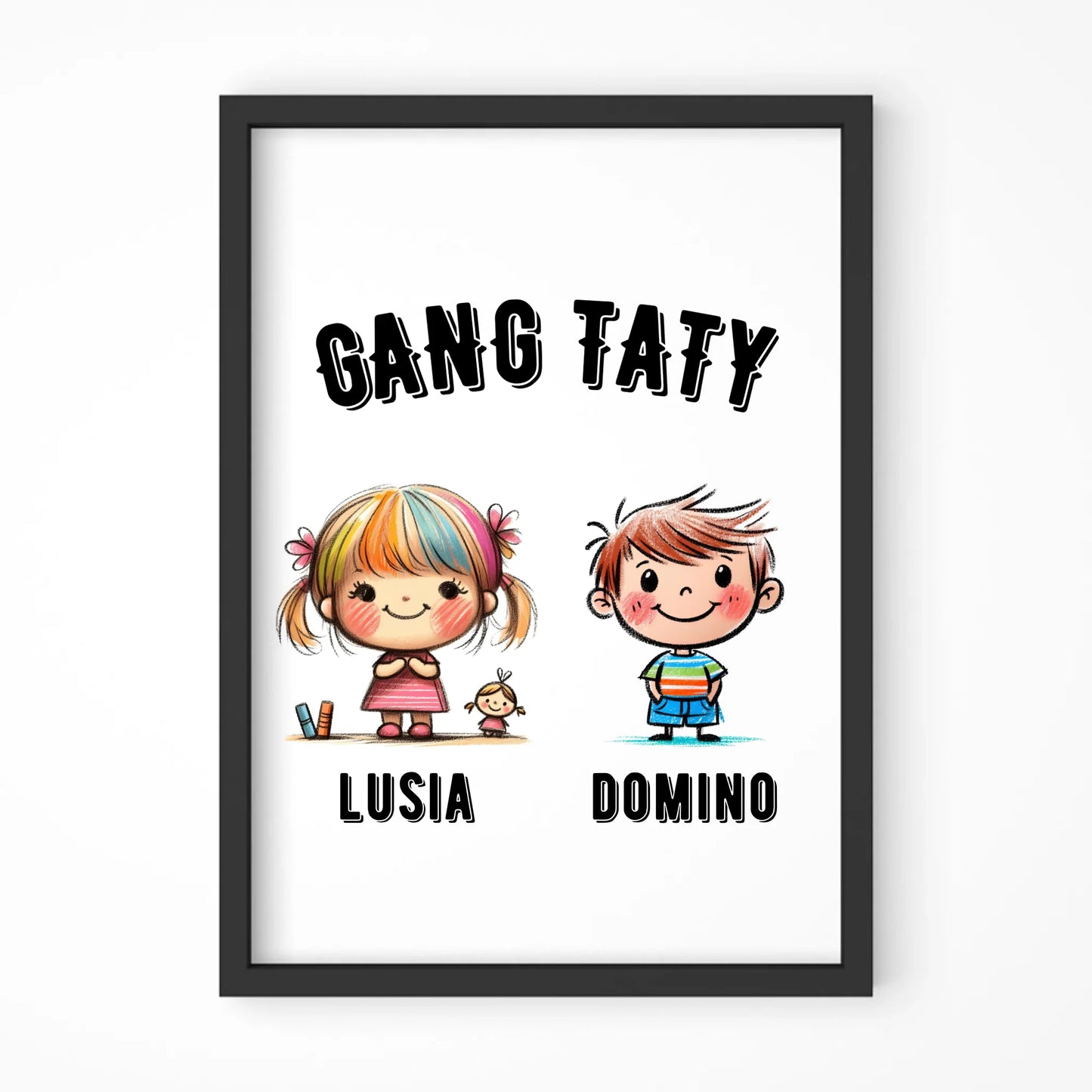 Gang Taty | Plakat w ramie dla taty z imionami dzieci DT09