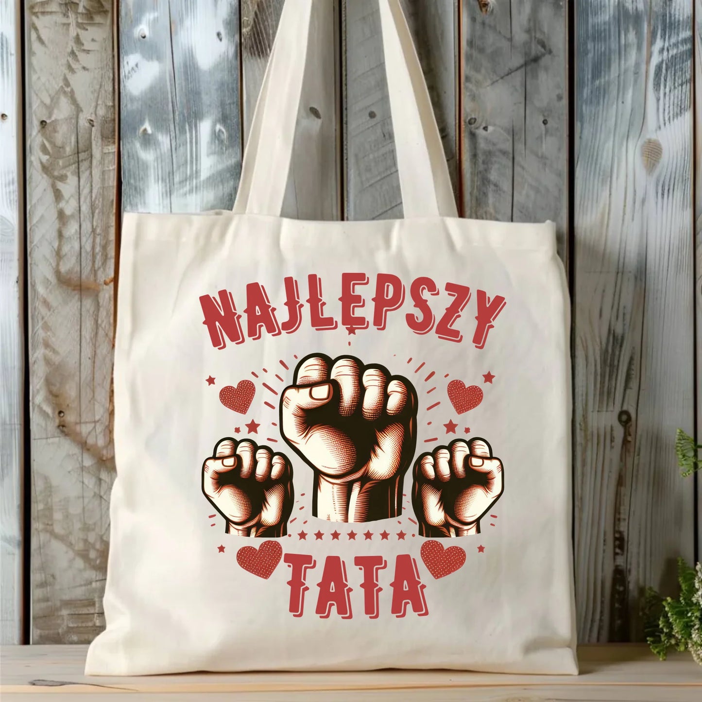 Personalizowana eco torba z nadrukiem dla taty - naturalna - prezent dla taty, Dzień Ojca, Święta, Urodziny