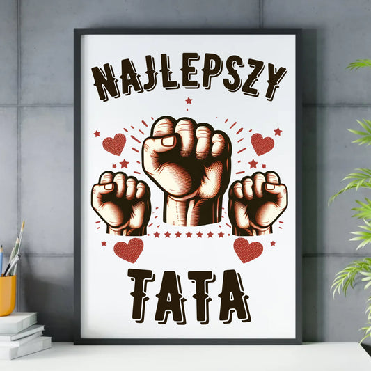 Prezent dla taty - obraz w ramie z personalizowanym nadrukiem - Dzień Ojca, Święta, urodziny