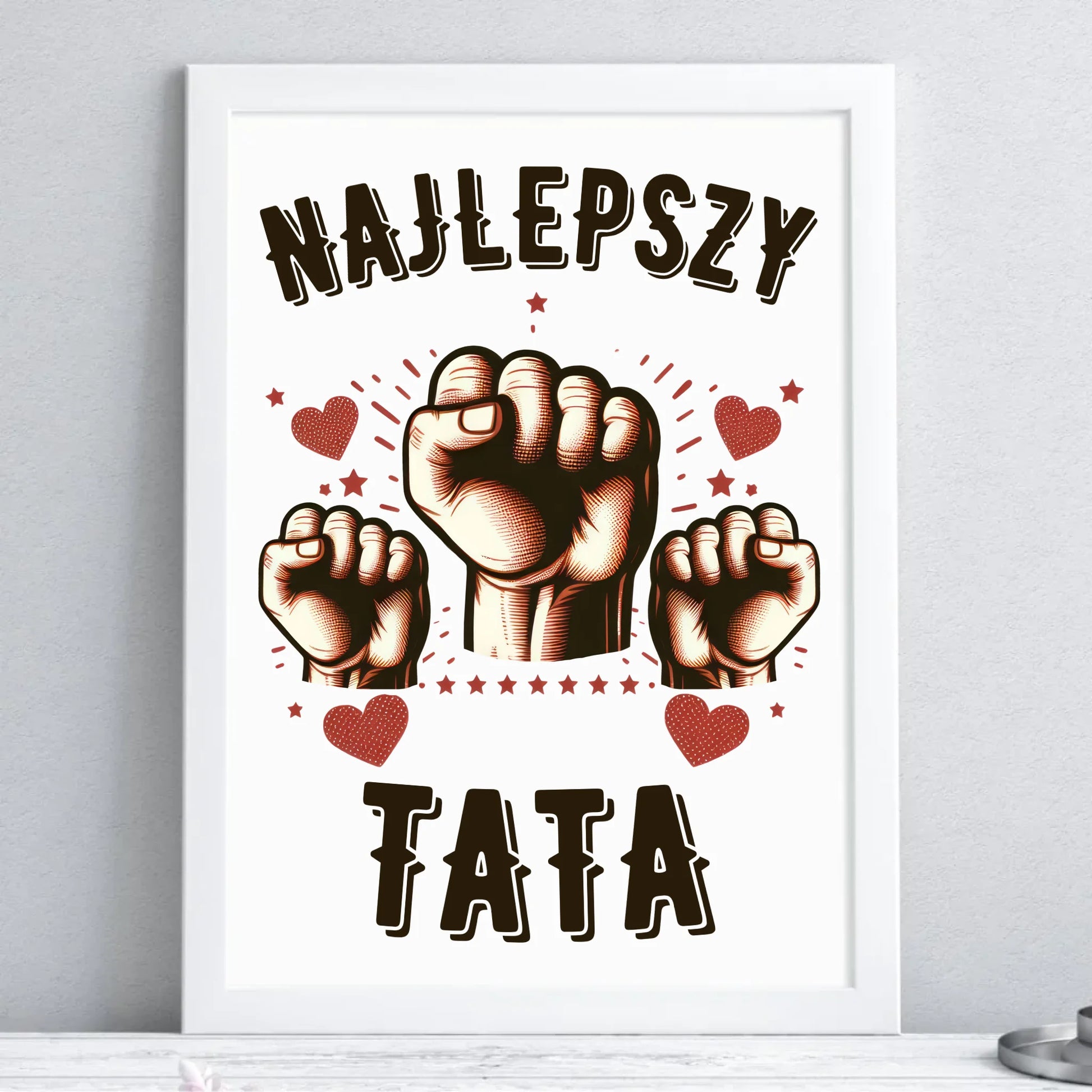 Prezent dla taty - obraz w ramie z personalizowanym nadrukiem - Dzień Ojca, Święta, urodziny