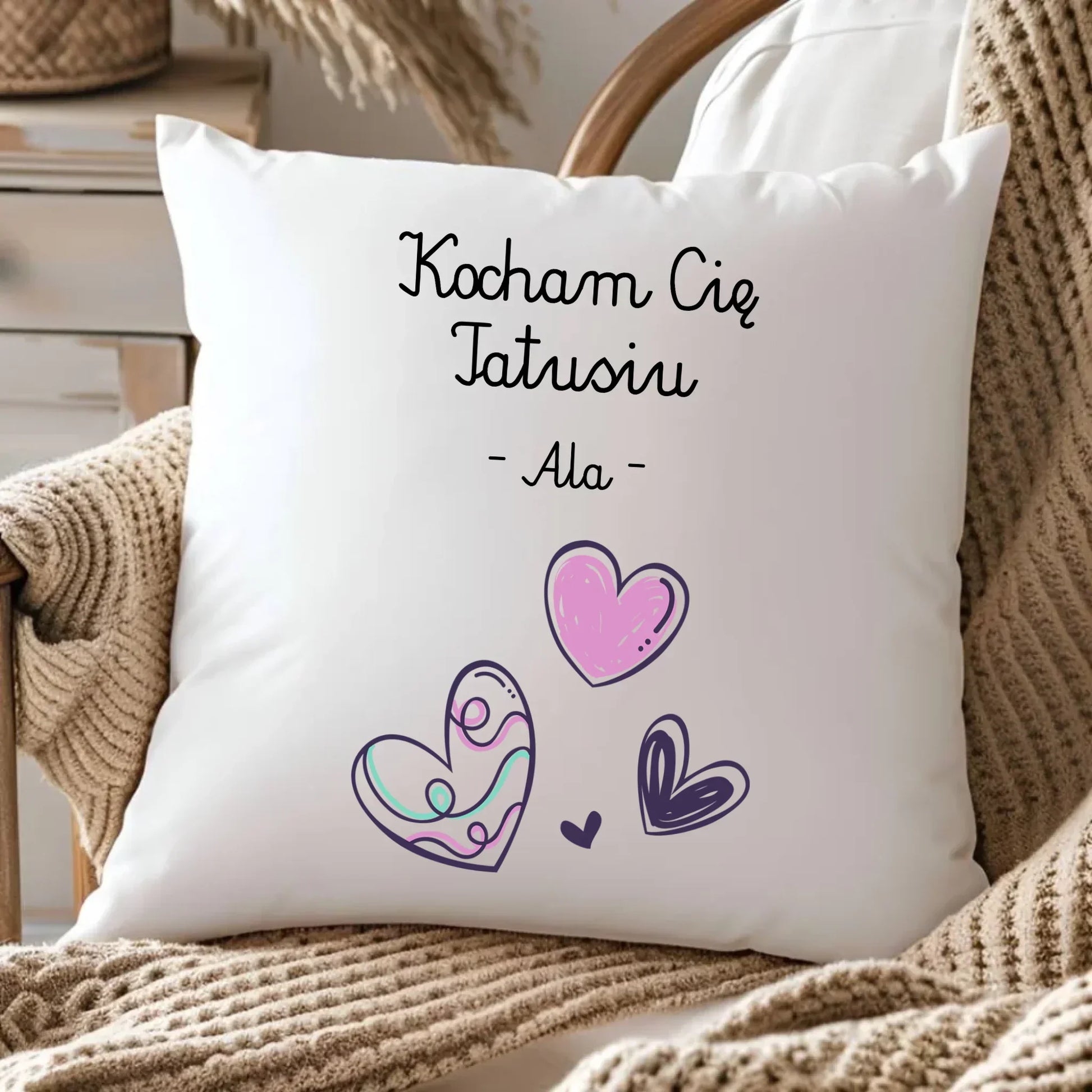 Kocham Cię tatusiu | Personalizowana poduszka dla taty DT13 - StoryCups.pl